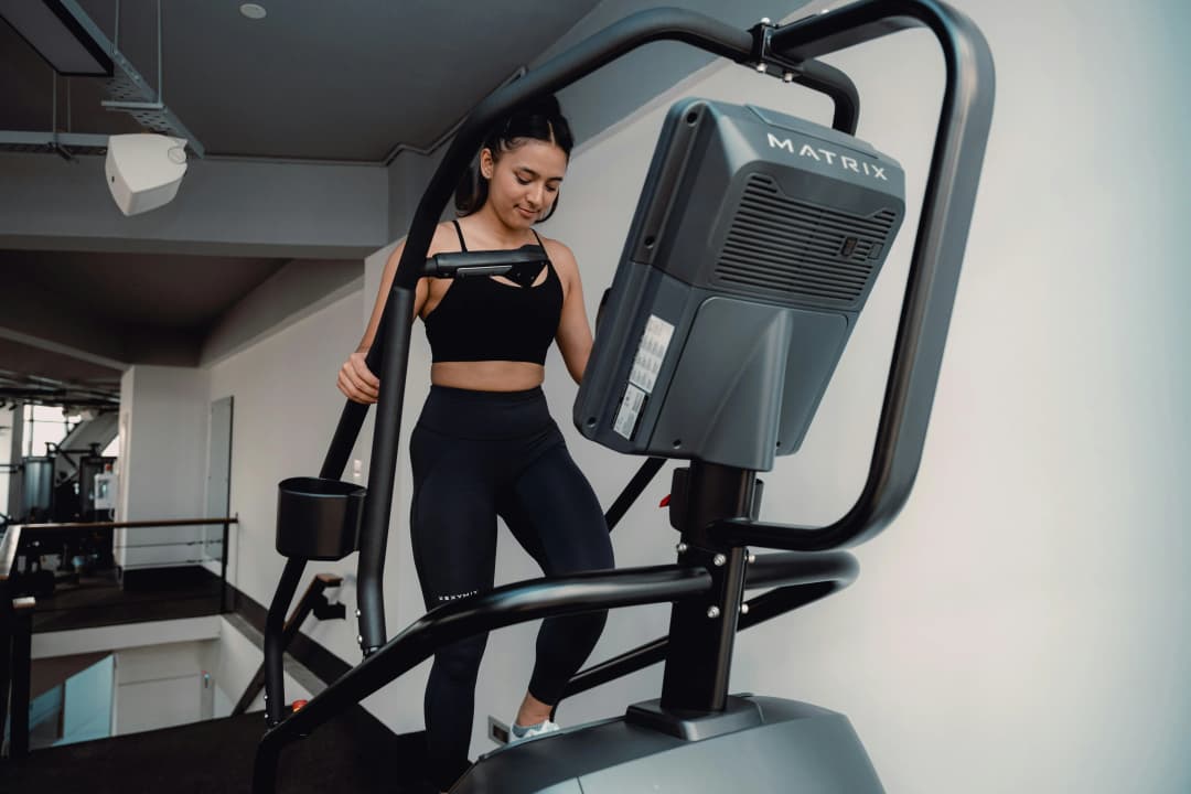 working out in gym