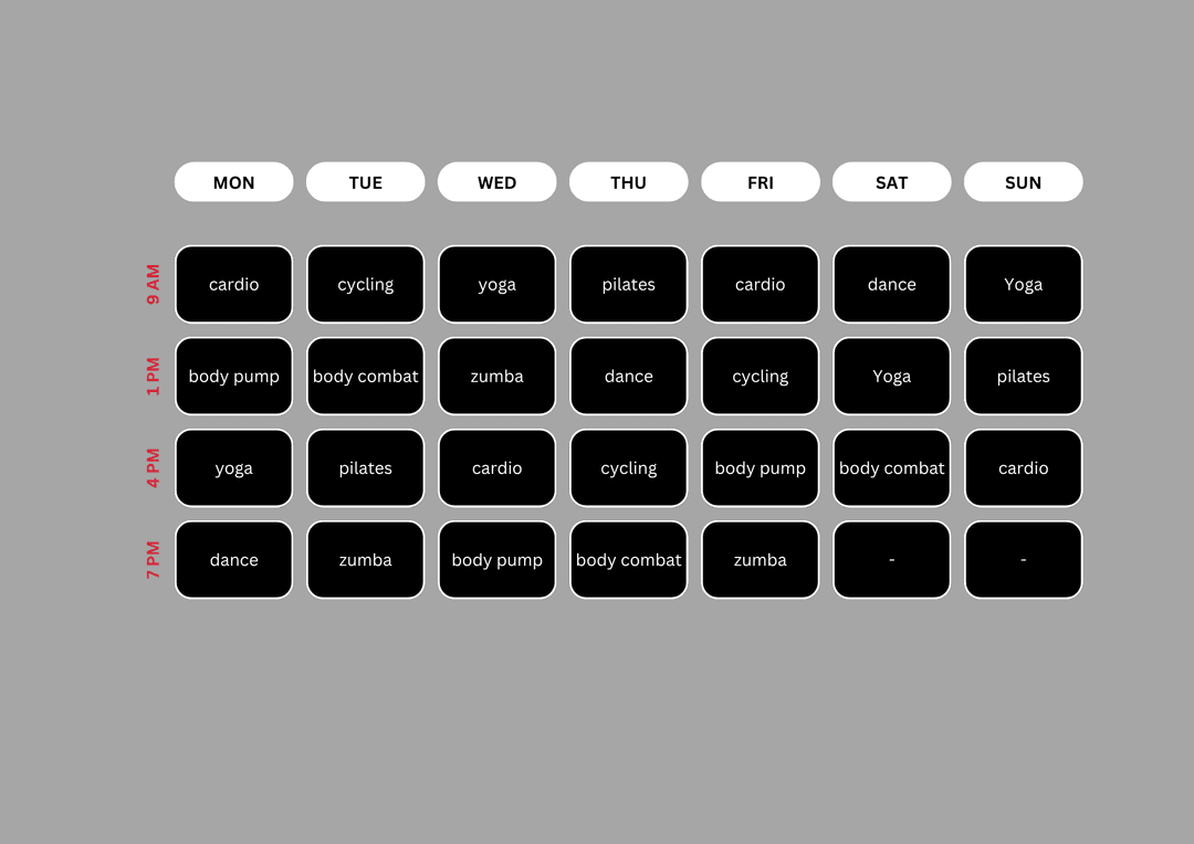 training schedule table